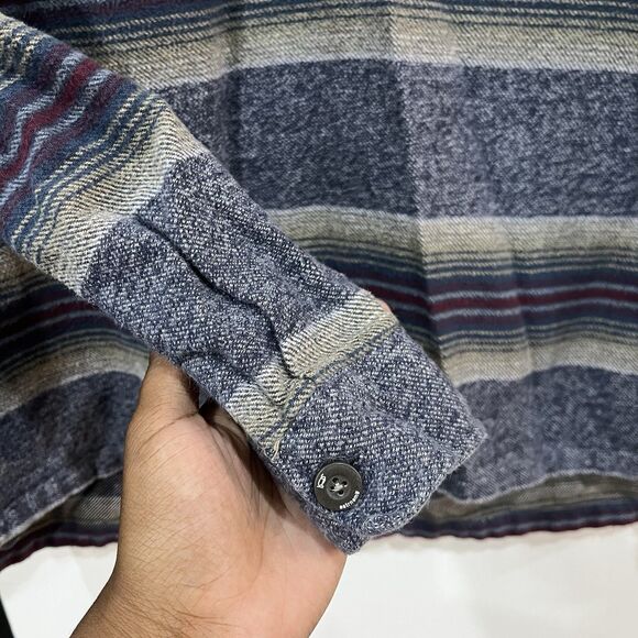 Astrneme Men’s Collared Cotton Henley Longsleeve Shirt Size Medium - Picture 5 of 7